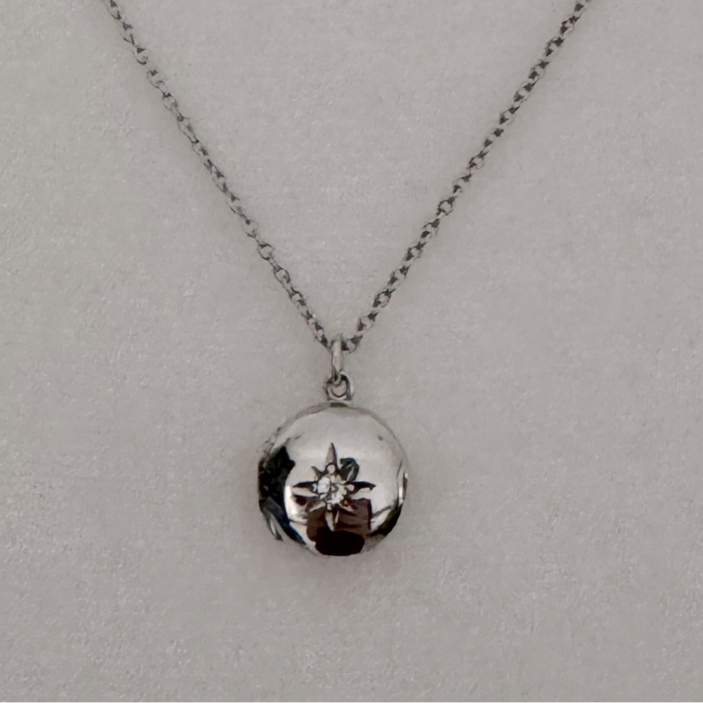 Mini round locket with adjustable chain necklace